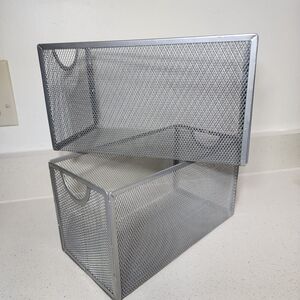 Silver Mesh Storage Bins